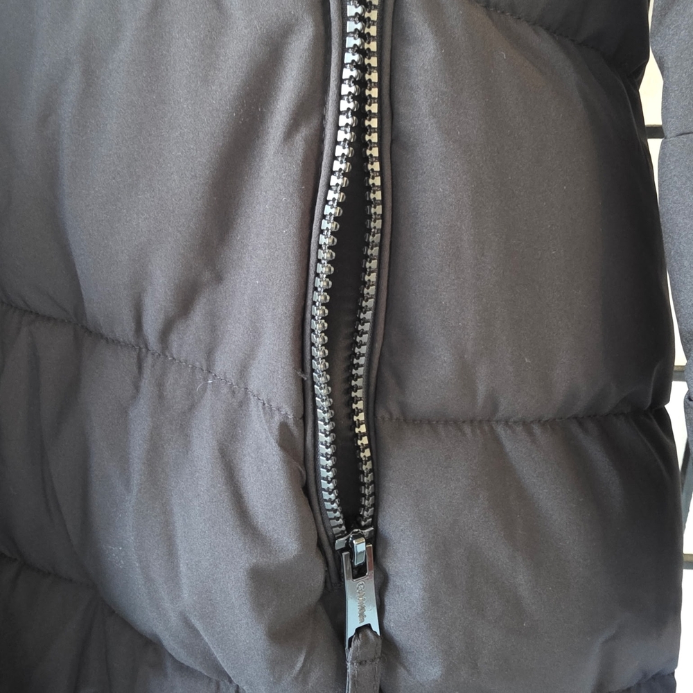 NWT Calvin Klein Women's Black Hooded Puffer Coat - Picture 6 of 10